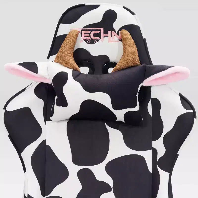 Fauteuil de jeu Ts85 Cow Print Luxx Series Cow - Techni Sport : Rembourrage en velours, mousse à mémoire de forme, réglable