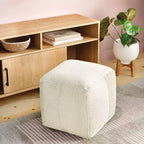 Pouf ottoman côtelé crème - Room Essentials™