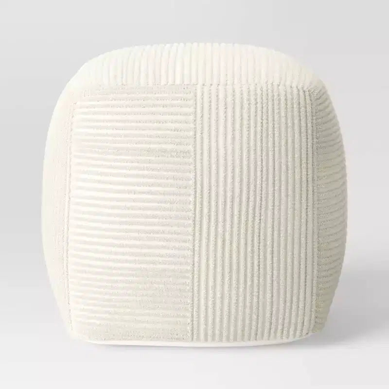 Pouf ottoman côtelé crème - Room Essentials™