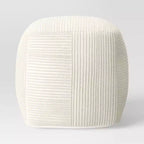 Pouf ottoman côtelé crème - Room Essentials™