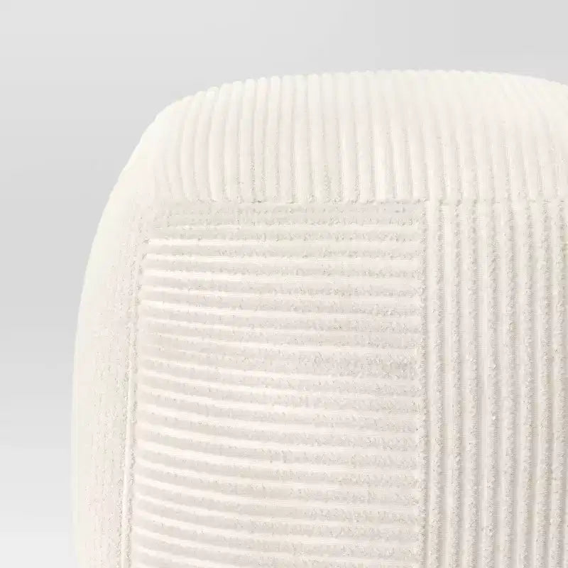 Pouf ottoman côtelé crème - Room Essentials™