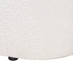 Baxton Studio Lavina Banc de rangement en tissu ourson blanc : pouf ovale rembourré, aucun assemblage requis