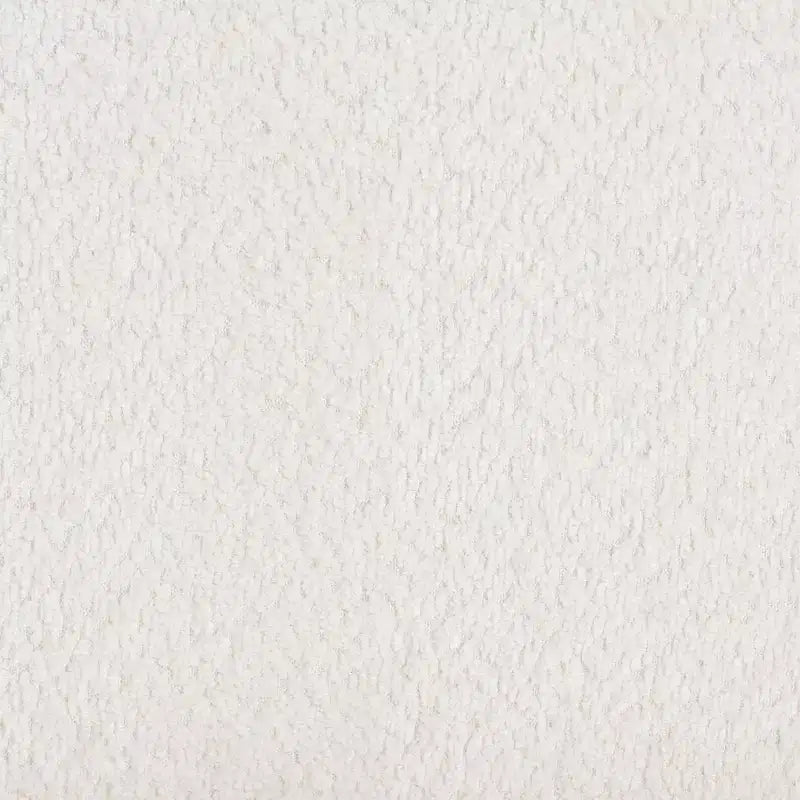 Baxton Studio Lavina Banc de rangement en tissu ourson blanc : pouf ovale rembourré, aucun assemblage requis
