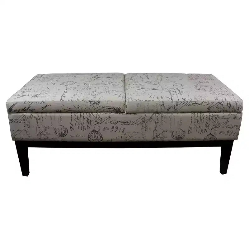 Banc de rangement double levée Old World gris - Ore International