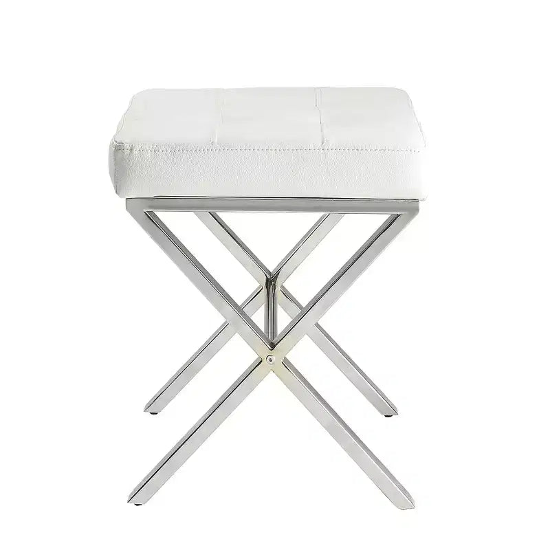 Banc de coiffeuse Carolina Living Evon blanc/chromé