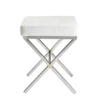 Banc de coiffeuse Carolina Living Evon blanc/chromé