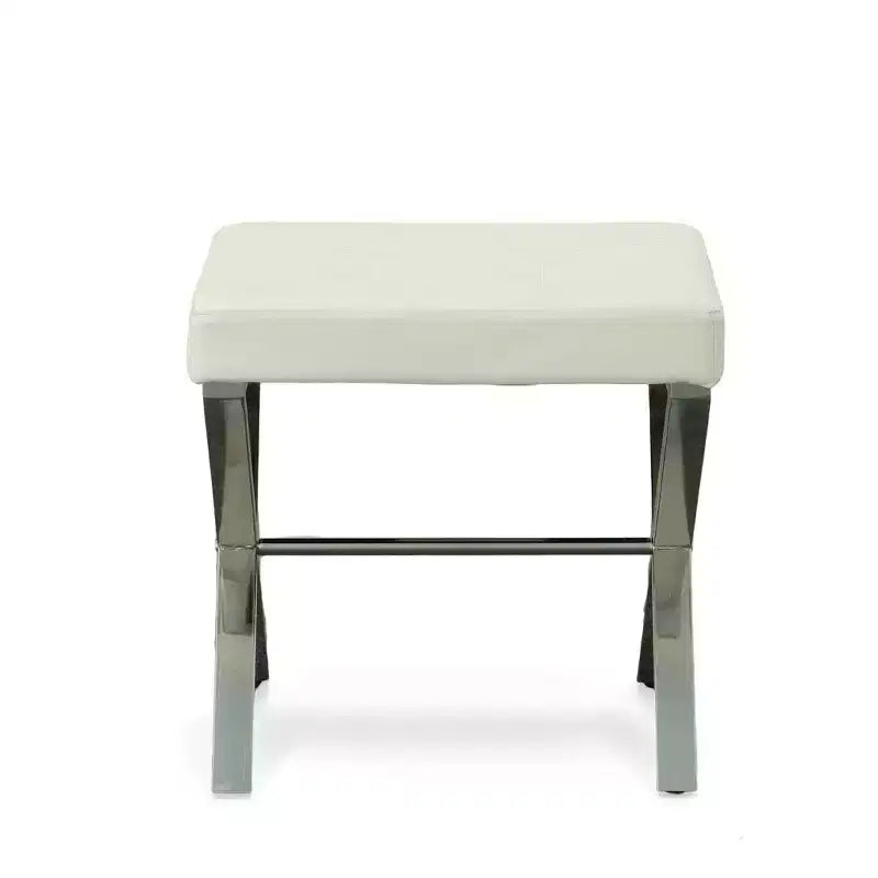 Banc de coiffeuse Carolina Living Evon blanc/chromé