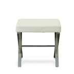 Banc de coiffeuse Carolina Living Evon blanc/chromé