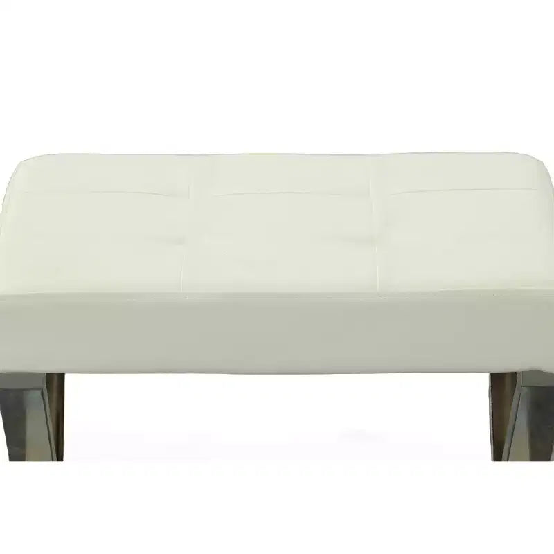 Banc de coiffeuse Carolina Living Evon blanc/chromé