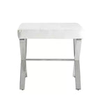 Banc de coiffeuse Carolina Living Evon blanc/chromé