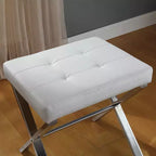 Banc de coiffeuse Carolina Living Evon blanc/chromé