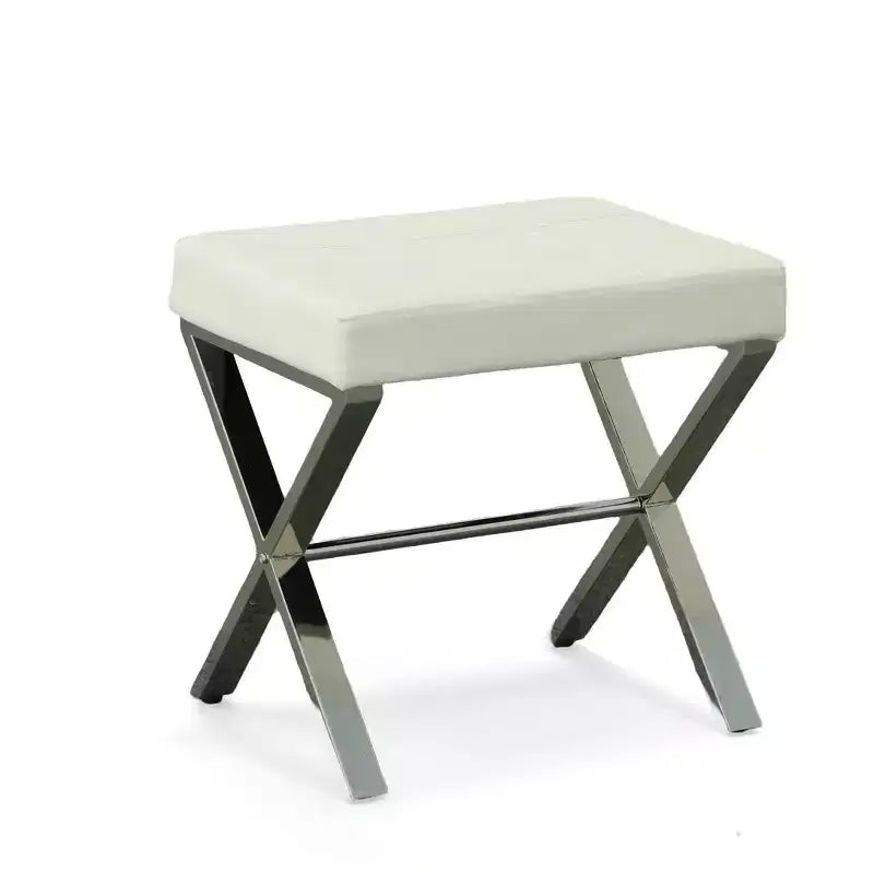 Banc de coiffeuse Carolina Living Evon blanc/chromé