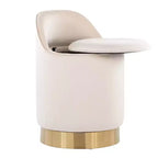 Tabouret de coiffeuse Marla LumiSource Velours Crème/Doré