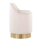 Tabouret de coiffeuse Marla LumiSource Velours Crème/Doré