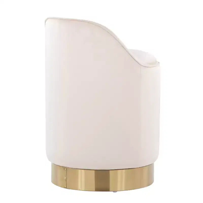 Tabouret de coiffeuse Marla LumiSource Velours Crème/Doré