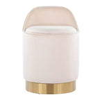 Tabouret de coiffeuse Marla LumiSource Velours Crème/Doré