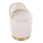 Tabouret de coiffeuse Marla LumiSource Velours Crème/Doré