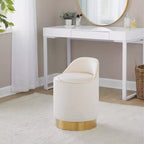Tabouret de coiffeuse Marla LumiSource Velours Crème/Doré