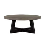 Table basse ronde en béton et acacia Manchester Modern grise - Armen Living