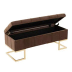 Banc Midas LumiSource Acier doré/Velours marron