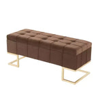 Banc Midas LumiSource Acier doré/Velours marron