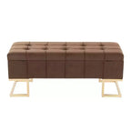 Banc Midas LumiSource Acier doré/Velours marron