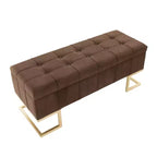 Banc Midas LumiSource Acier doré/Velours marron