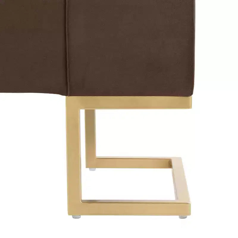 Banc Midas LumiSource Acier doré/Velours marron