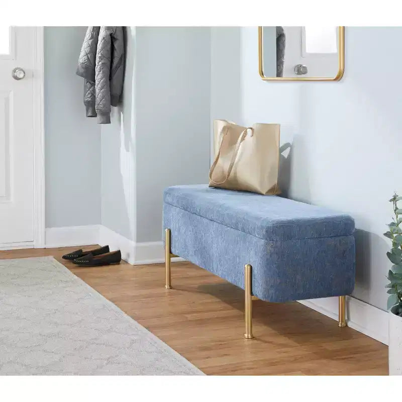 Banc LumiSource Daniella Or/Tissu Bleu