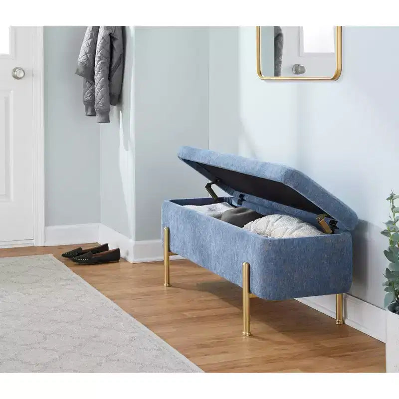 Banc LumiSource Daniella Or/Tissu Bleu