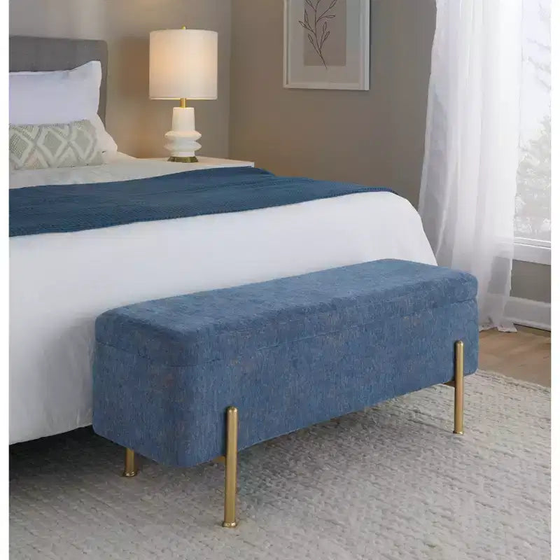 Banc LumiSource Daniella Or/Tissu Bleu
