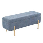LumiSource Daniella Bench Gold/Blue Fabric
