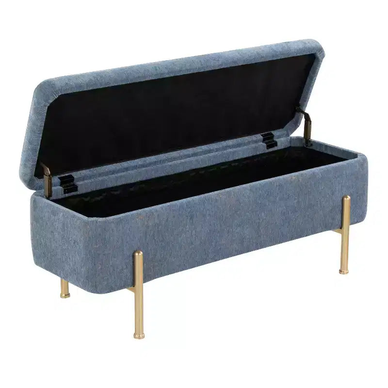 Banc LumiSource Daniella Or/Tissu Bleu