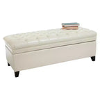 Hastings Tufted Storage Ottoman - Christopher Knight Home: Elegant Bonded Leather, Soft-Close Lid