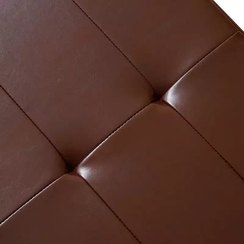 Pouffe de rangement en cuir reconstitué marron Gavin - Christopher Knight Home
