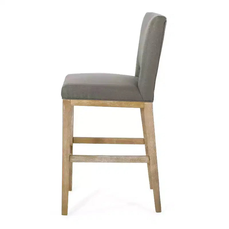 Christopher Knight Home Lot de 2 tabourets de bar rembourrés Coloma 31" Gris foncé/Marron vieilli