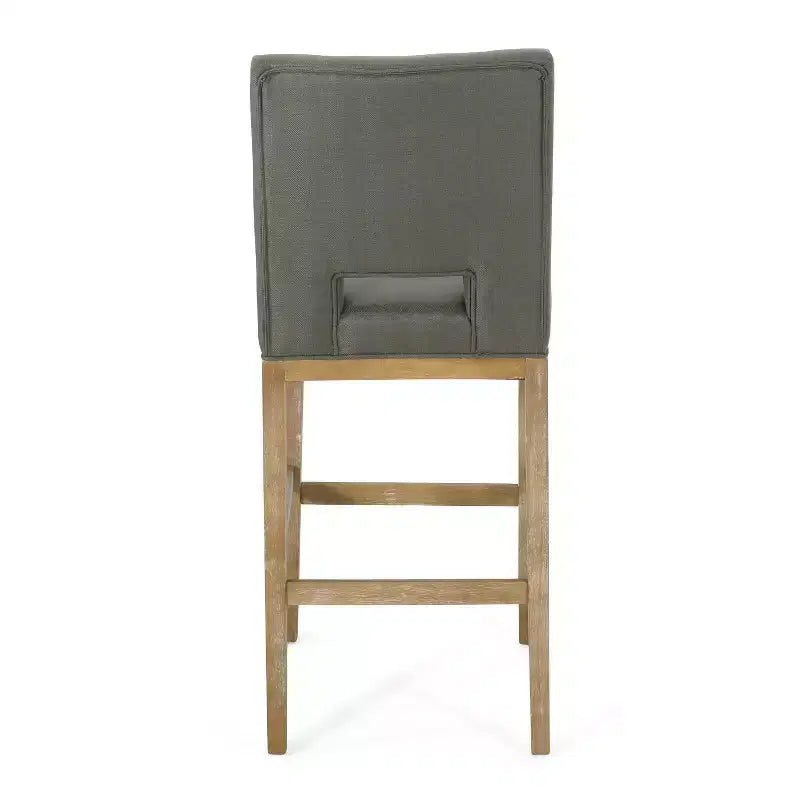 Christopher Knight Home Lot de 2 tabourets de bar rembourrés Coloma 31" Gris foncé/Marron vieilli