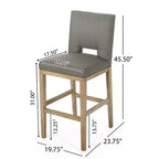 Christopher Knight Home Lot de 2 tabourets de bar rembourrés Coloma 31" Gris foncé/Marron vieilli