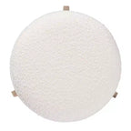 Pouffe ottoman en tissu et bois Elkie Crème/Noyer brun - Baxton Studio