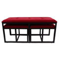 Tufted Metal Bench with 2 Seating Red - Ore International