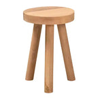 Baxton Studio Terah Repose-pieds en teck marron naturel : Rond, Solide, Aucun assemblage requis