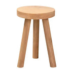 Baxton Studio Terah Repose-pieds en teck marron naturel : Rond, Solide, Aucun assemblage requis
