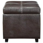 Pouffe de rangement en vinyle rembourré Treasure Espresso - Modway