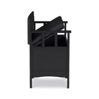 Banc de rangement rembourré en similicuir et bois massif Linon 44,5 po Carlton Noir : Ottoman d'entrée, Organisateur de chaussures