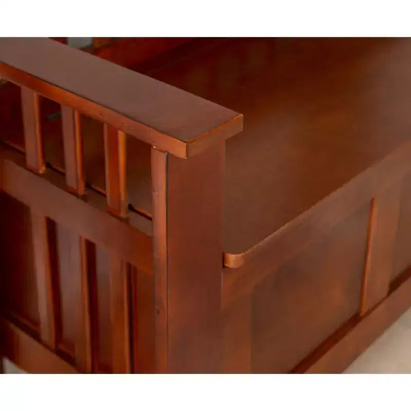 Linon 50" Shayla Banc de Rangement en Bois Massif avec Siège Fini et Divisé Noyer : Meubles d'entrée, Organisateur de Chaussures