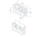 Linon 50" Shayla Banc de Rangement en Bois Massif avec Siège Fini et Divisé Noyer : Meubles d'entrée, Organisateur de Chaussures