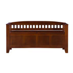 Linon 50" Shayla Banc de Rangement en Bois Massif avec Siège Fini et Divisé Noyer : Meubles d'entrée, Organisateur de Chaussures
