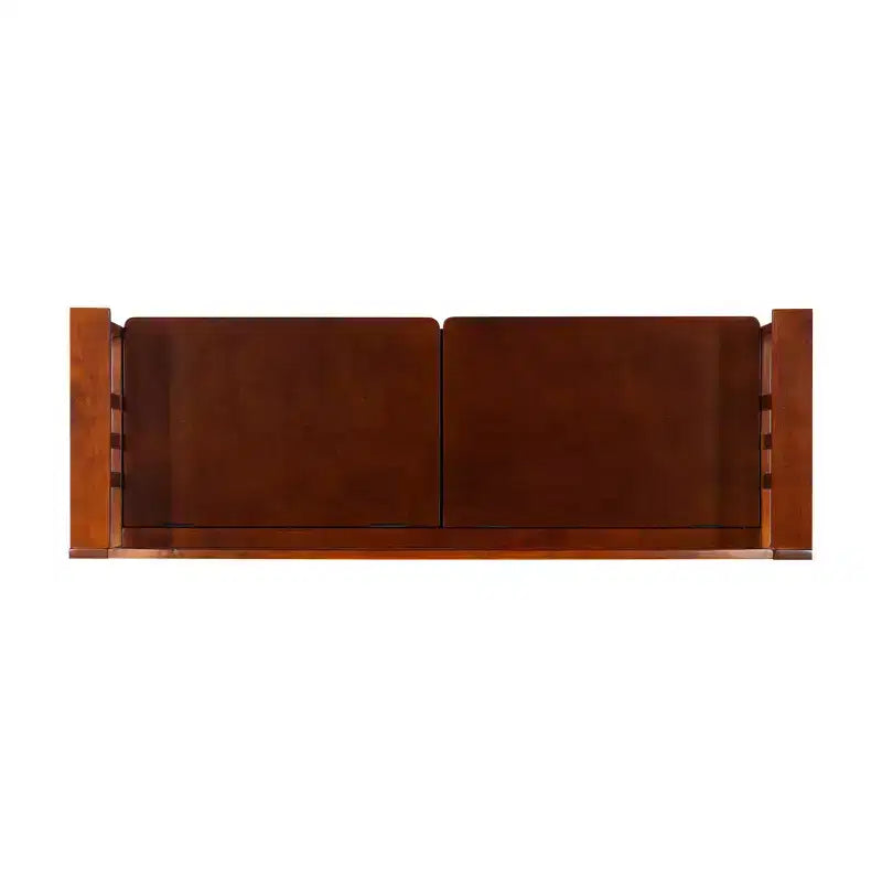 Linon 50" Shayla Banc de Rangement en Bois Massif avec Siège Fini et Divisé Noyer : Meubles d'entrée, Organisateur de Chaussures
