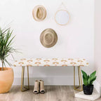 Little Arrow Design Co Aria Orange Geometric Rainbow Bench Gold - Deny Designs