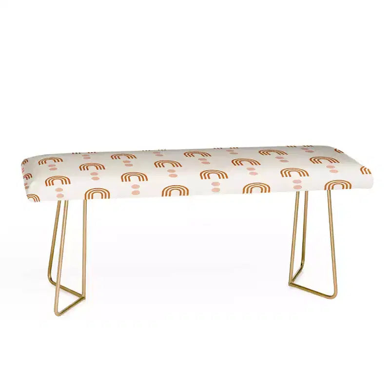 Little Arrow Design Co Aria Banc arc-en-ciel géométrique orange doré - Deny Designs